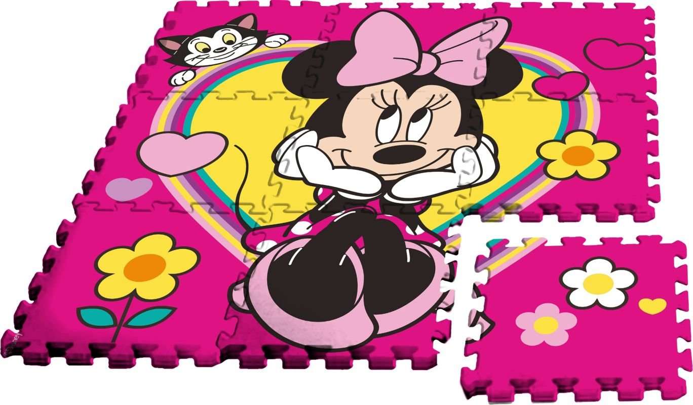 Podlahové pěnové puzzle Minnie 9 dílků v tašce