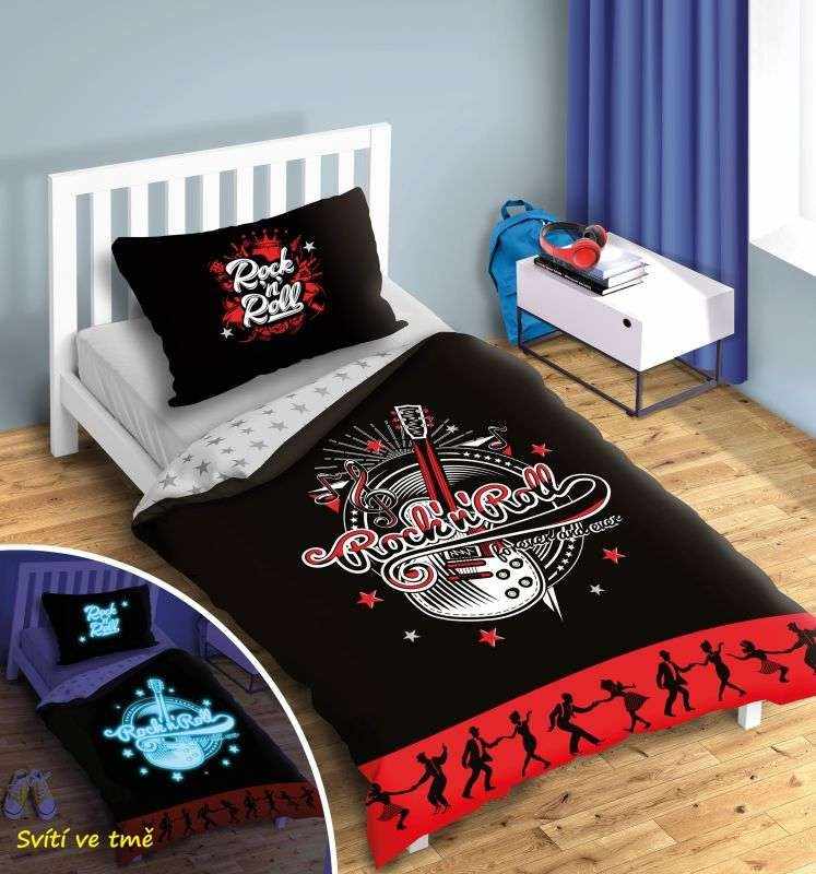 Povlečení Rock and roll svítící 140/200, 70/90