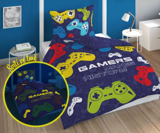 Povlečení Gamers History svítící 140/200, 70/80