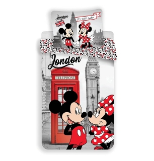 Povlečení Mickey a Minnie Londýn Telephone 140/200, 70/90